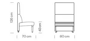 AMBIT 1041 - Fabric bench seating with back by Et al. - view 3